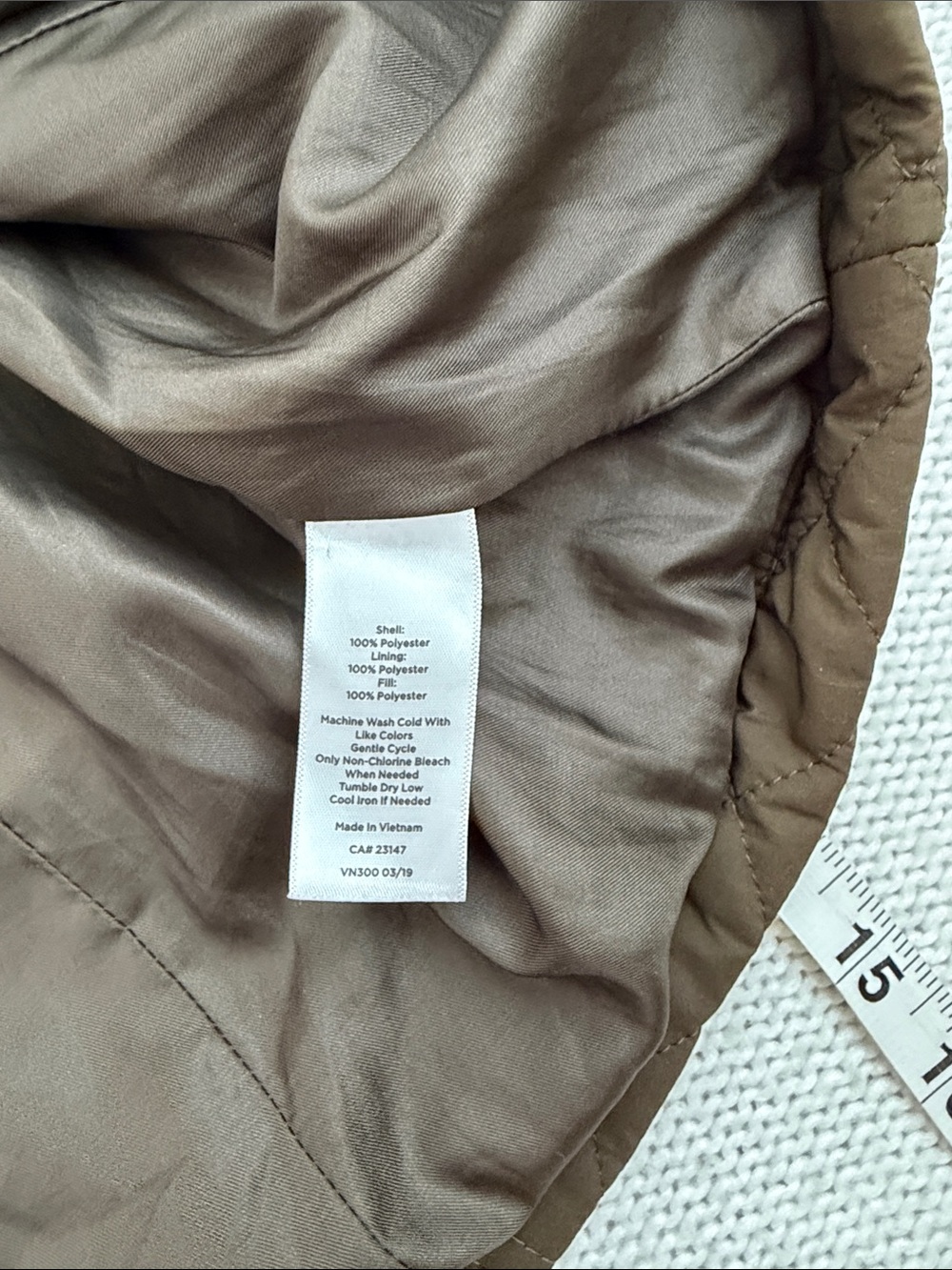 Talbots Quilted Belted Coat Green Size LP - Picture 7 of 9
